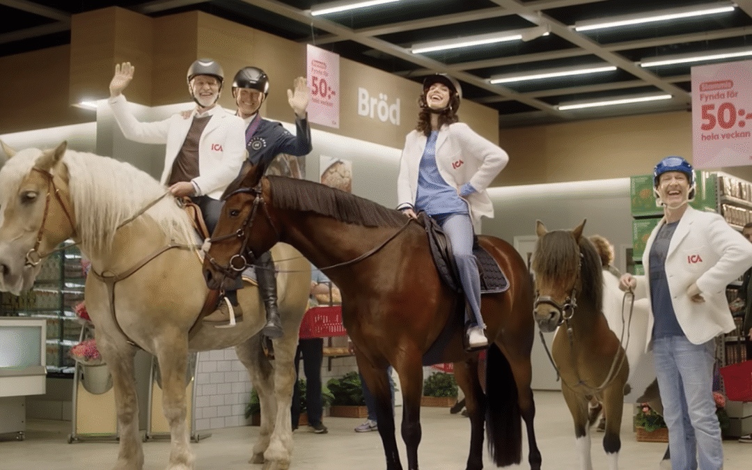 Tungviktig ICA-reklam med Märta, ICA-Stig och Peder Fredricson